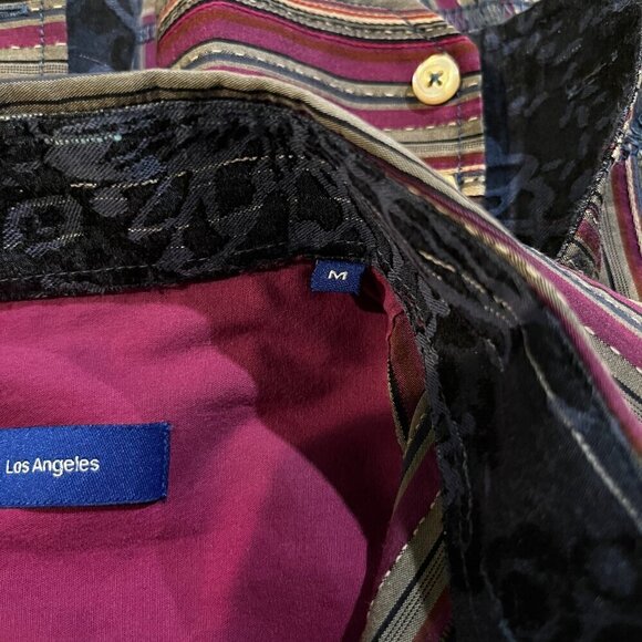 GEORG ROTH Los Angeles Fuchsia Striped Men's Shirt Contrast Collar & Cuffs Sz M - Picture 8 of 12